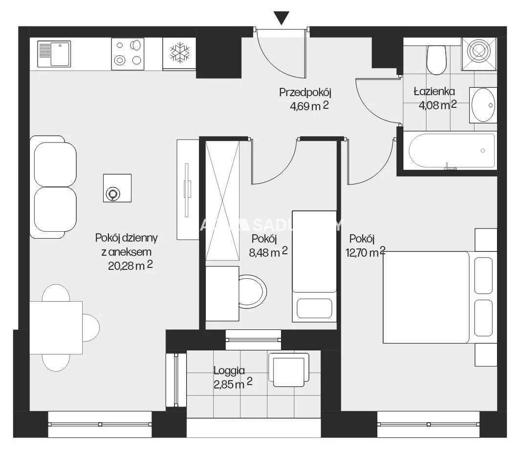 3 pokoje, mieszkanie 50,23 m², piętro 7, oferta nr , BS2-MS-301574-25, Kraków, Mistrzejowice, Piasta Kołodzieja