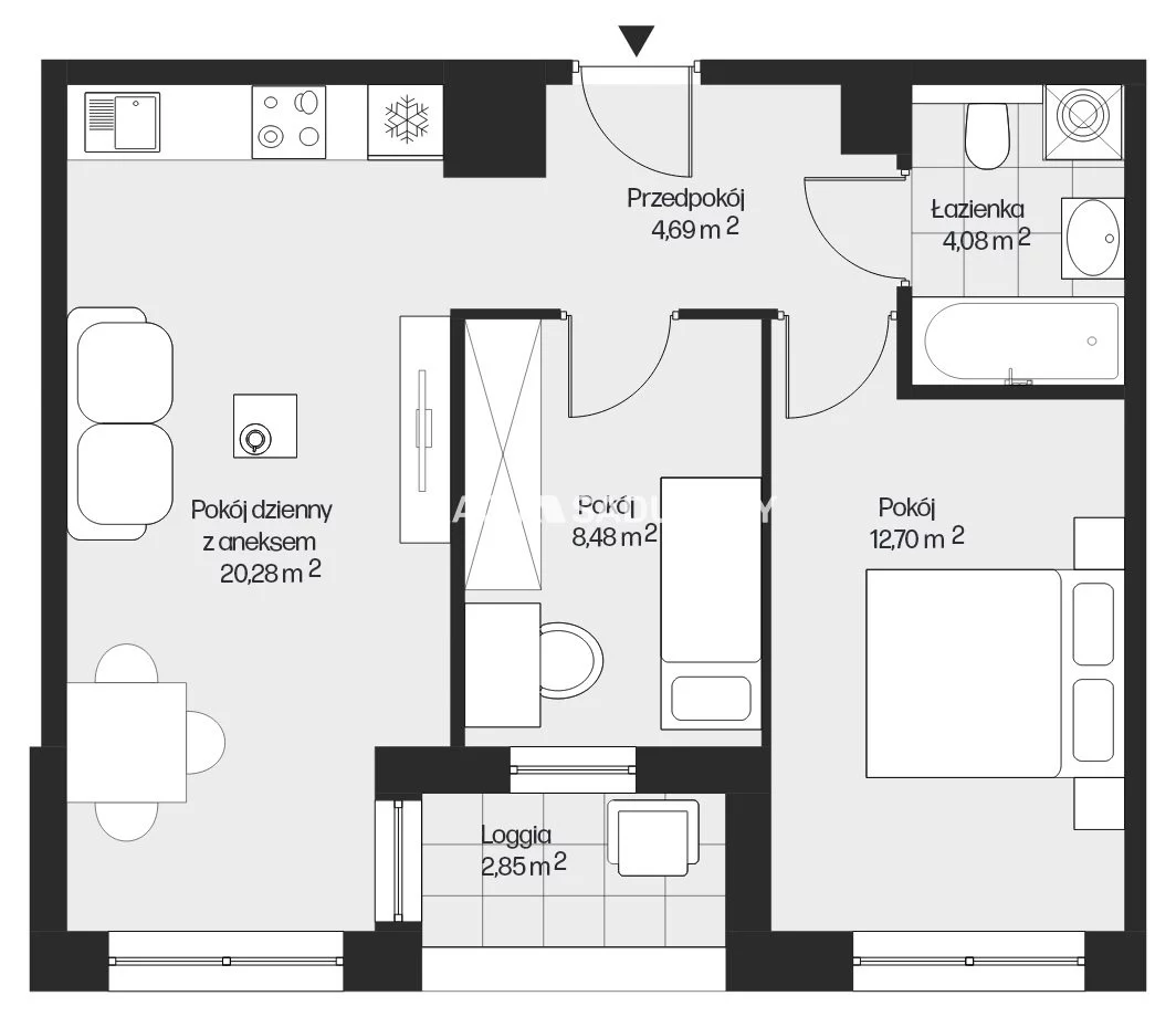 3 pokoje, mieszkanie 50,23 m², piętro 2, oferta nr , BS2-MS-301580-25, Kraków, Mistrzejowice, Piasta Kołodzieja