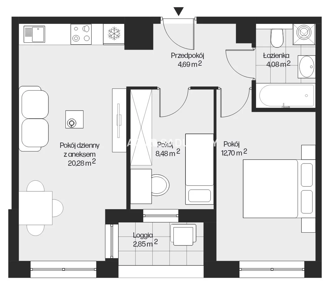 3 pokoje, mieszkanie 50,23 m², piętro 6, oferta nr , BS2-MS-301576-26, Kraków, Mistrzejowice, Piasta Kołodzieja