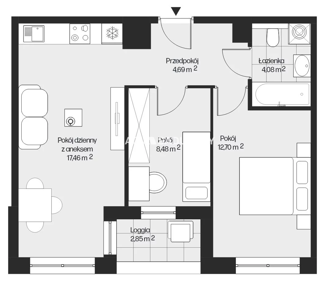 3 pokoje, mieszkanie 50,23 m², piętro 4, oferta nr , BS2-MS-301578-25, Kraków, Mistrzejowice, Piasta Kołodzieja