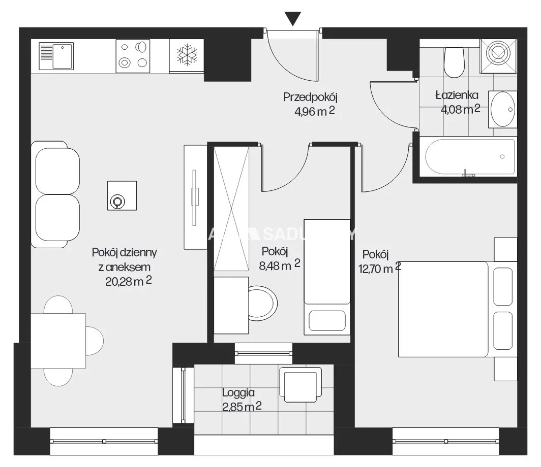 3 pokoje, mieszkanie 50,23 m², piętro 1, oferta nr , BS2-MS-301581-26, Kraków, Mistrzejowice, Piasta Kołodzieja
