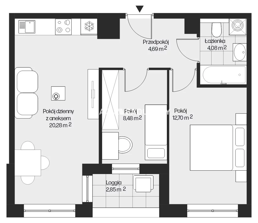 3 pokoje, mieszkanie 50,23 m², piętro 9, oferta nr , BS2-MS-301582-26, Kraków, Mistrzejowice, Piasta Kołodzieja