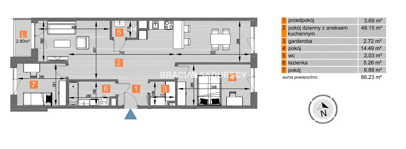 3 pokoje, mieszkanie 86,23 m², piętro 3, oferta nr , BS2-MS-297107-258, Kraków, Mistrzejowice, os. Piastów