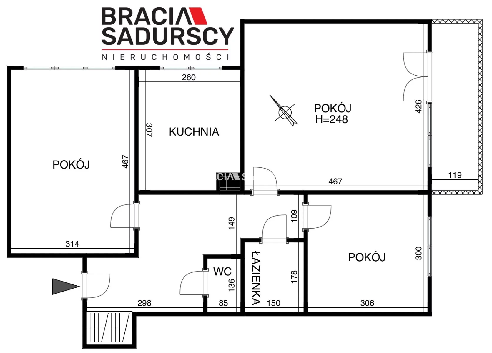 3 pokoje, mieszkanie 64,96 m², piętro 10, oferta nr , BS5-MS-310203-6, Kraków, Mistrzejowice, os. Piastów