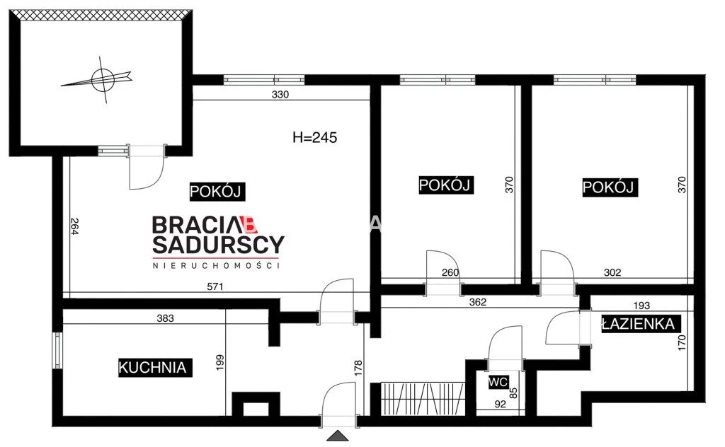 3 pokoje, mieszkanie 63,40 m², piętro 1, oferta nr , BS1-MS-312162, Kraków, Mistrzejowice, Nowa Huta, os. Piastów