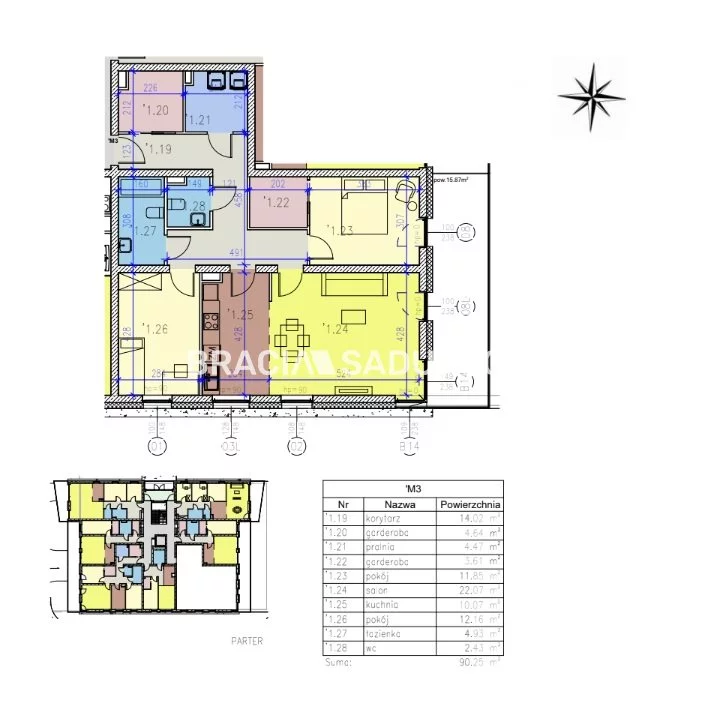 Mieszkanie na sprzedaż, 90,25 m², 3 pokoje, parter, oferta nr BS2-MS-291192-63