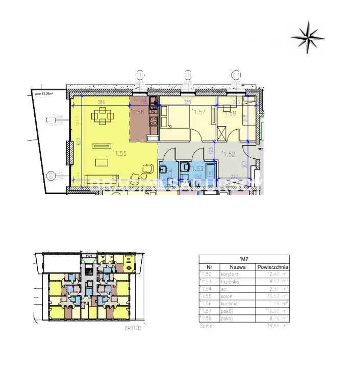 3 pokoje, mieszkanie 74,64 m², parter, oferta nr , BS2-MS-305255-63, Kraków, Prądnik Czerwony, Reduta