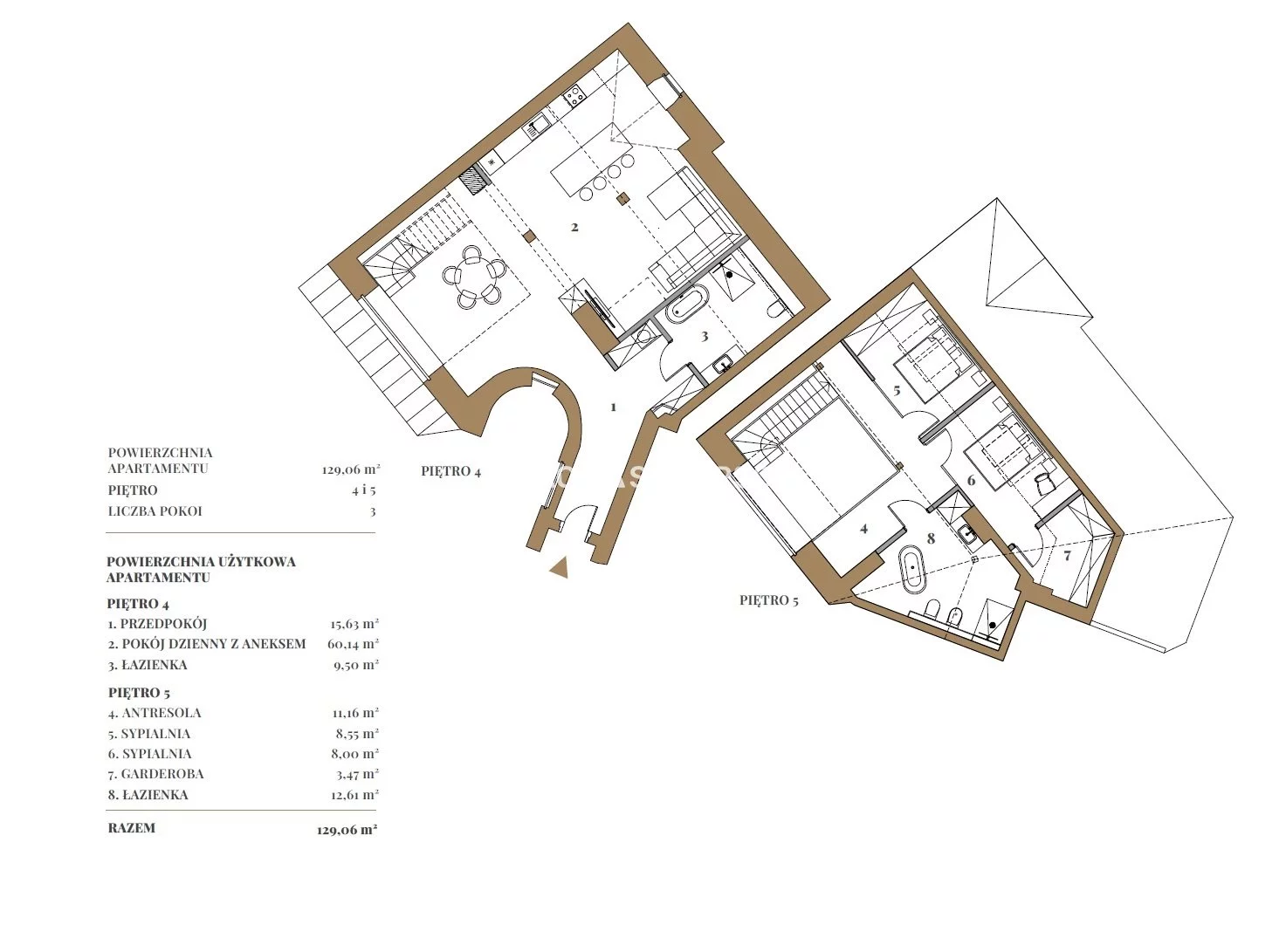 3 pokoje, mieszkanie 129,06 m², piętro 4, oferta nr , BS2-MS-309962-3, Kraków, Stare Miasto, Stare Miasto, Retoryka