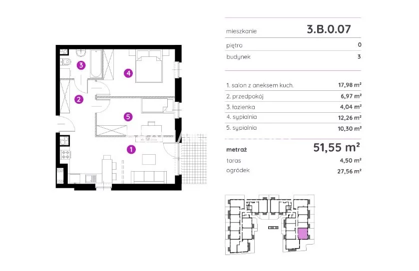3 pokoje, mieszkanie 51,55 m², parter, oferta nr , BS2-MS-298384-23, Kraków, Podgórze, Rydlówka