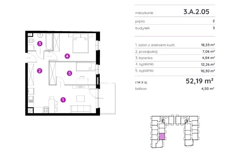 3 pokoje, mieszkanie 52,19 m², piętro 2, oferta nr , BS2-MS-298401-23, Kraków, Podgórze, Rydlówka