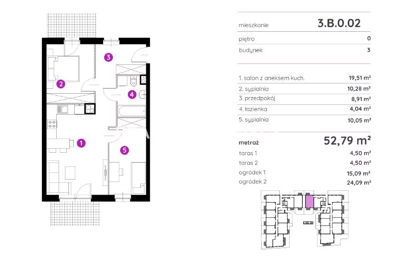 3 pokoje, mieszkanie 52,79 m², parter, oferta nr , BS2-MS-298407-23, Kraków, Podgórze, Rydlówka
