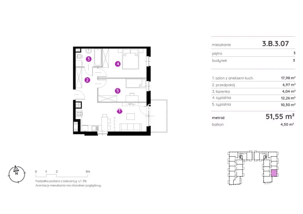 3 pokoje, mieszkanie 51,55 m², piętro 3, oferta nr , BS2-MS-301463-23, Kraków, Podgórze, Rydlówka