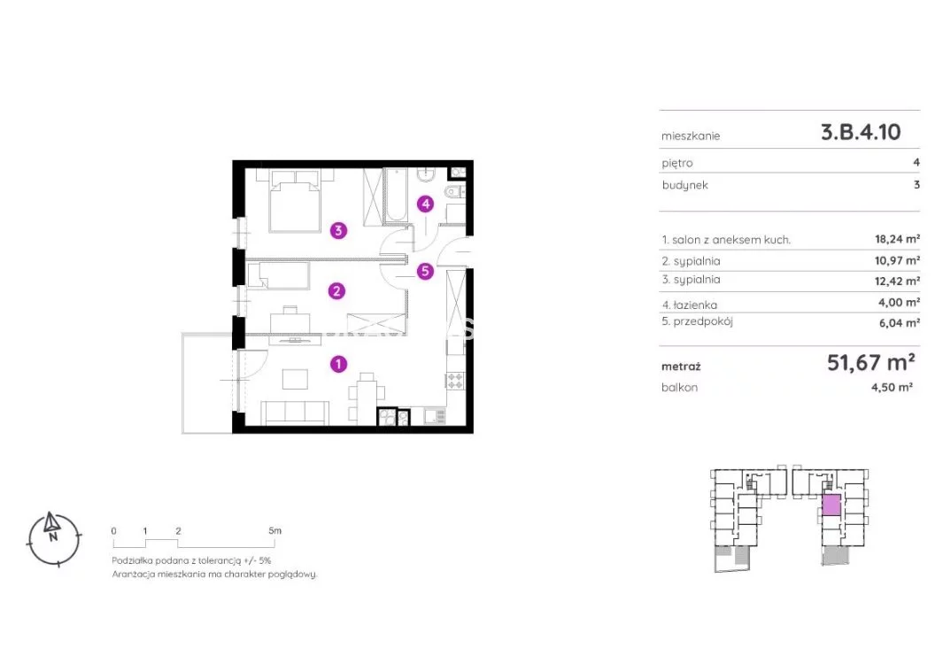 3 pokoje, mieszkanie 51,67 m², piętro 4, oferta nr , BS2-MS-301467-23, Kraków, Podgórze, Rydlówka