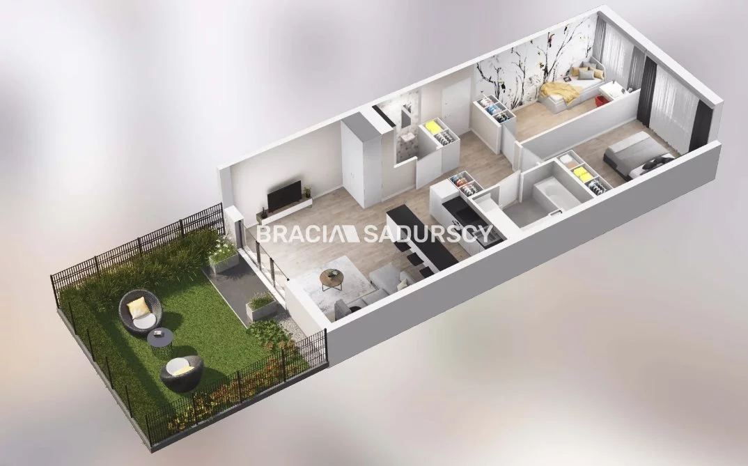 3 pokoje, mieszkanie 65,49 m², parter, oferta nr , BS2-MS-304715-16, Kraków, Podgórze, Rybitwy, Tadeusza Śliwiaka