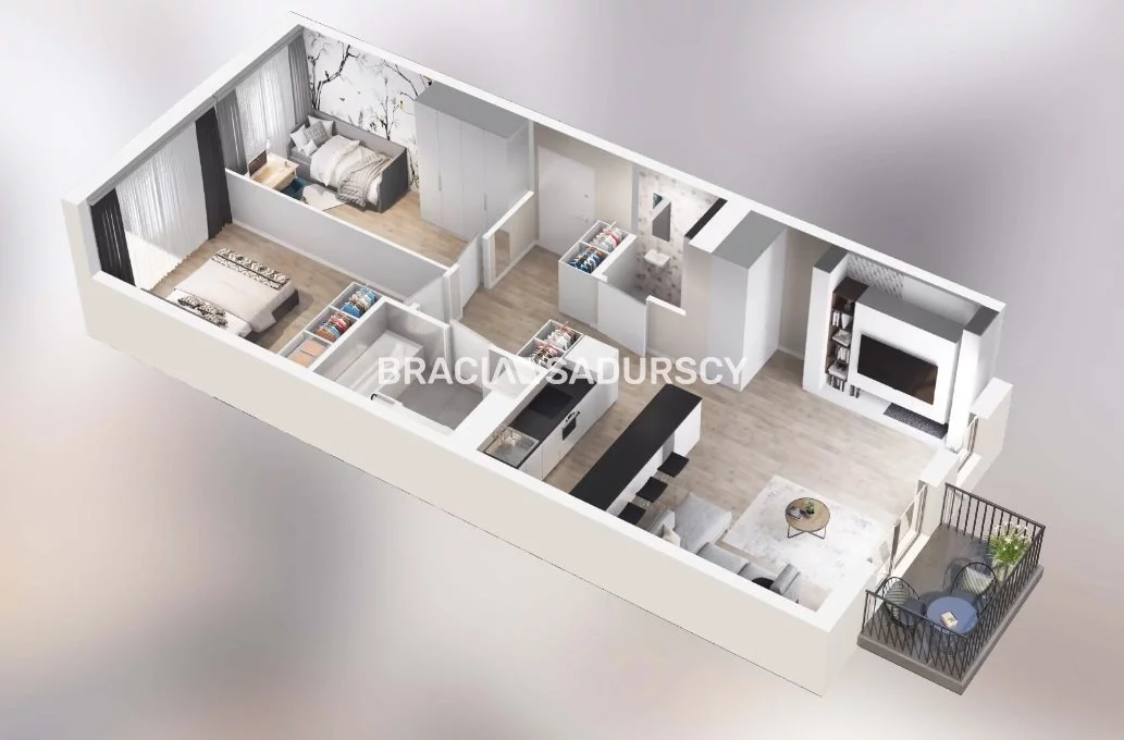 3 pokoje, mieszkanie 65,57 m², piętro 1, oferta nr , BS2-MS-304727-16, Kraków, Podgórze, Rybitwy, Tadeusza Śliwiaka