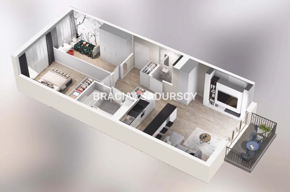 3 pokoje, mieszkanie 65,57 m², piętro 2, oferta nr , BS2-MS-304737-16, Kraków, Podgórze, Rybitwy, Tadeusza Śliwiaka