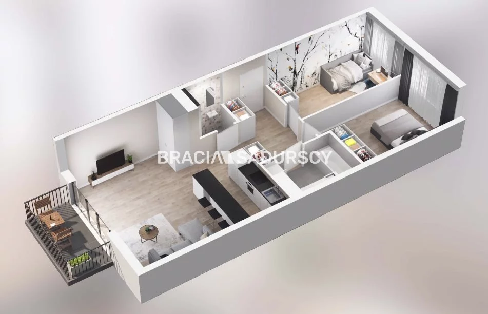 3 pokoje, mieszkanie 65,57 m², piętro 4, oferta nr , BS2-MS-304751-16, Kraków, Podgórze, Rybitwy, Tadeusza Śliwiaka