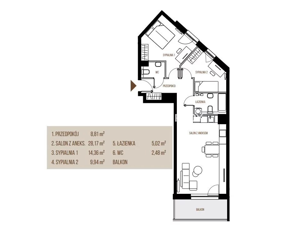3 pokoje, mieszkanie 68,78 m², piętro 2, oferta nr , BS2-MS-305454, Kraków, Łagiewniki-Borek Fałęcki, Łagiewniki, Wadowicka