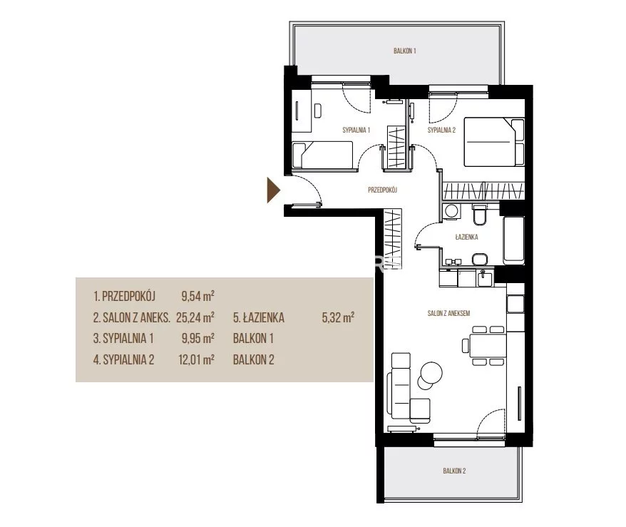 3 pokoje, mieszkanie 62,06 m², piętro 4, oferta nr , BS2-MS-305604, Kraków, Łagiewniki-Borek Fałęcki, Łagiewniki, Wadowicka