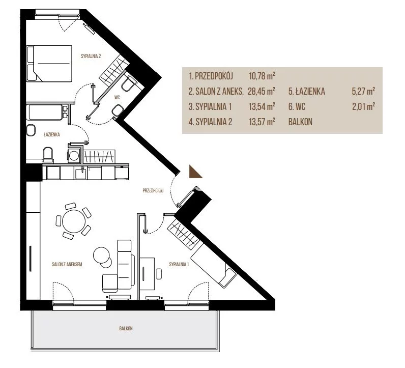 3 pokoje, mieszkanie 73,62 m², piętro 2, oferta nr , BS2-MS-305370, Kraków, Łagiewniki-Borek Fałęcki, Łagiewniki, Wadowicka