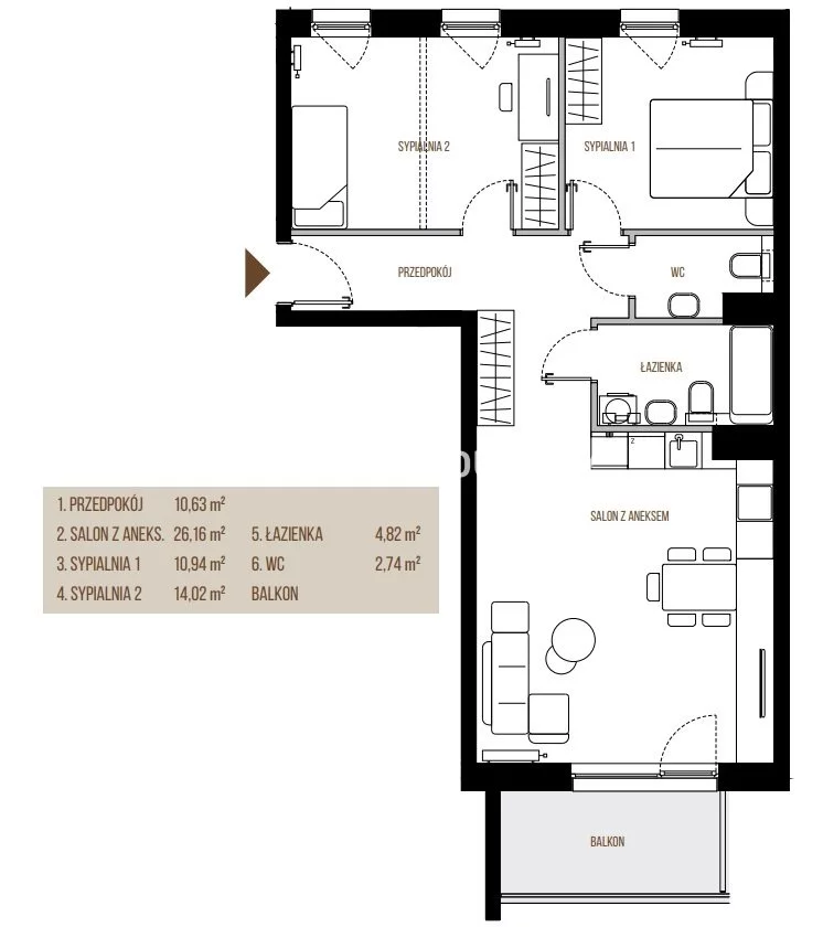 3 pokoje, mieszkanie 69,31 m², piętro 4, oferta nr , BS2-MS-305379, Kraków, Łagiewniki-Borek Fałęcki, Łagiewniki, Wadowicka