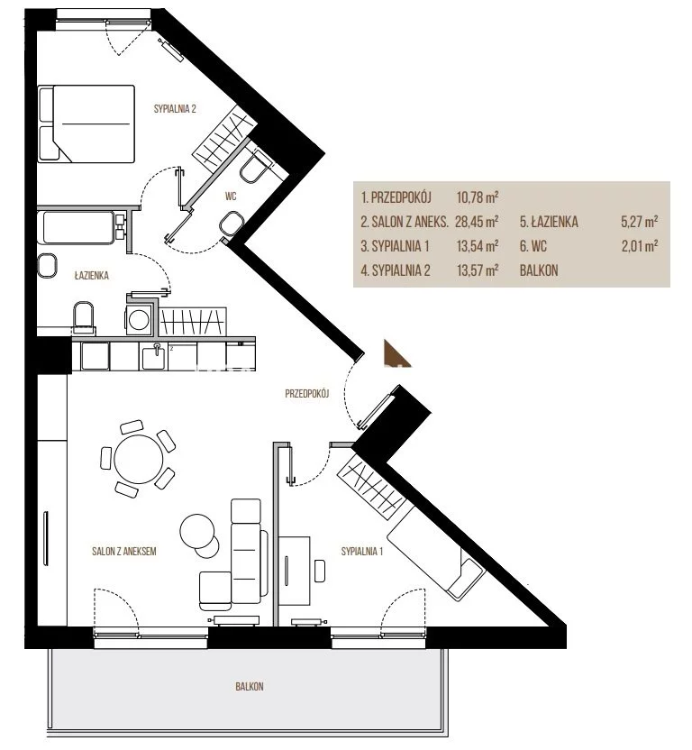 3 pokoje, mieszkanie 73,62 m², piętro 4, oferta nr , BS2-MS-305382, Kraków, Łagiewniki-Borek Fałęcki, Łagiewniki, Wadowicka