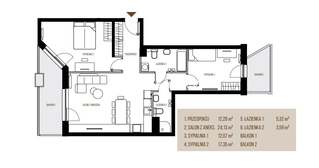 3 pokoje, mieszkanie 74,74 m², piętro 3, oferta nr , BS2-MS-305642, Kraków, Łagiewniki-Borek Fałęcki, Łagiewniki, Wadowicka