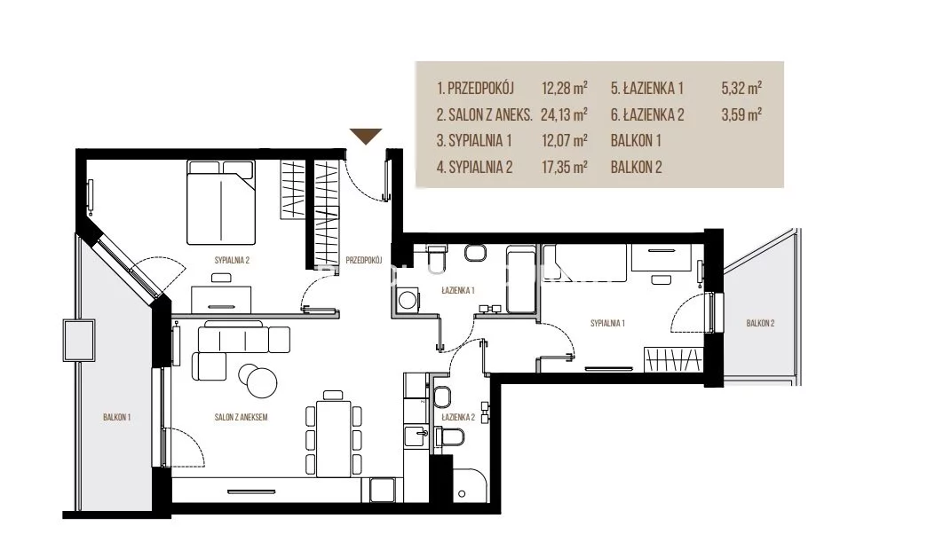 3 pokoje, mieszkanie 74,74 m², piętro 5, oferta nr , BS2-MS-305648, Kraków, Łagiewniki-Borek Fałęcki, Łagiewniki, Wadowicka
