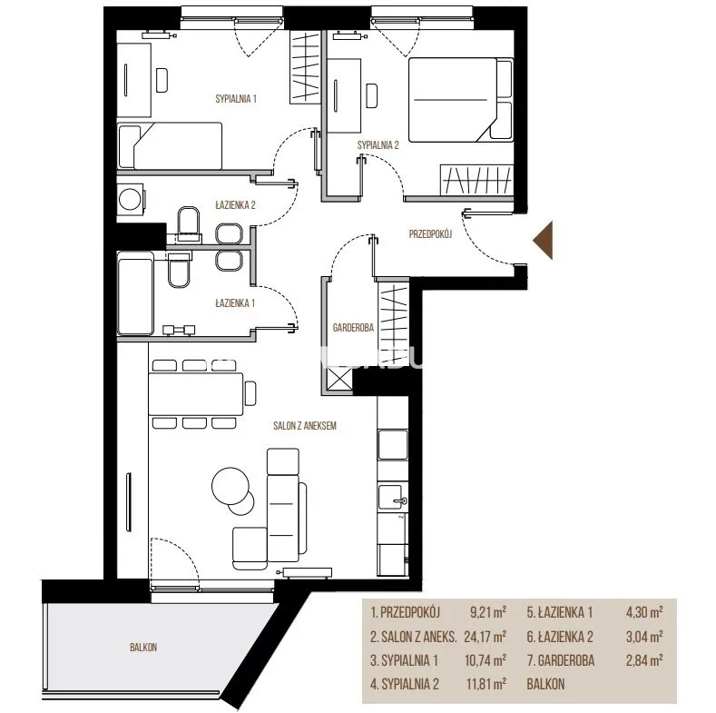 3 pokoje, mieszkanie 41,48 m², piętro 3, oferta nr , BS2-MS-305288-13, Kraków, Łagiewniki-Borek Fałęcki, Łagiewniki, Wadowicka