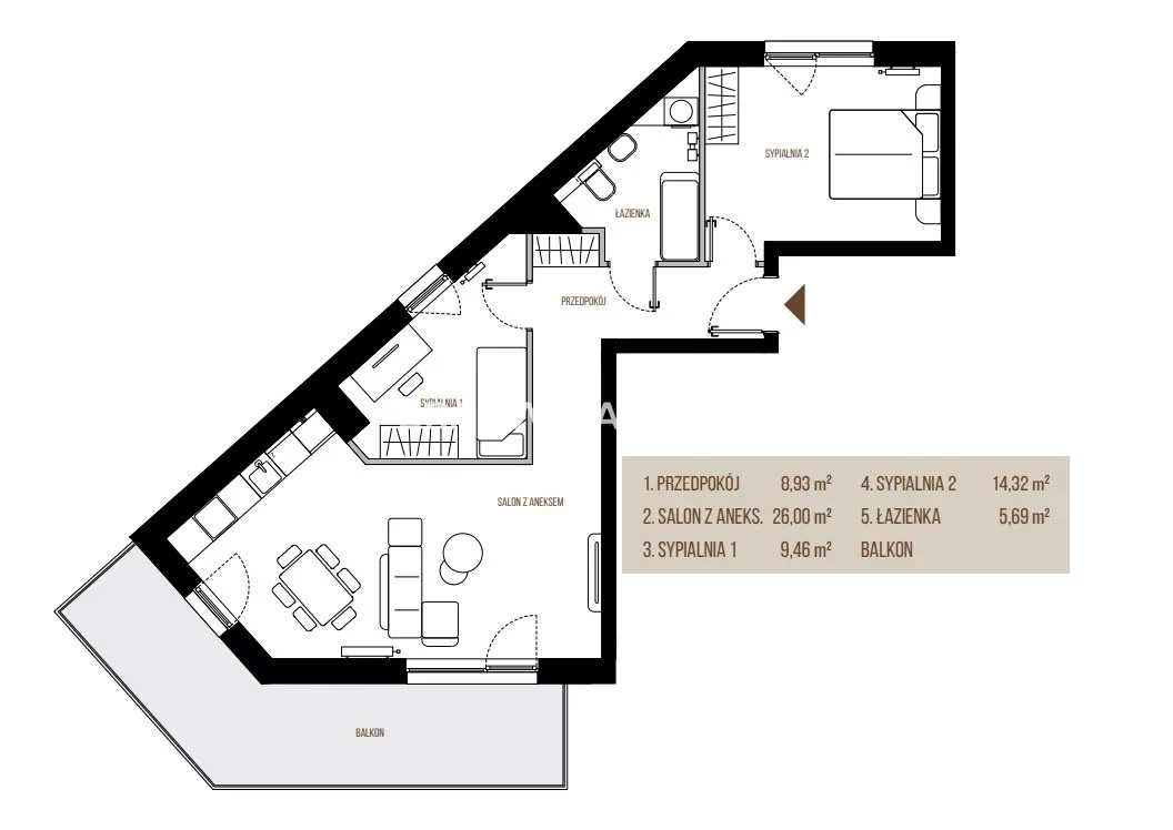 3 pokoje, mieszkanie 64,40 m², piętro 4, oferta nr , BS2-MS-305555-13, Kraków, Łagiewniki-Borek Fałęcki, Łagiewniki, Wadowicka