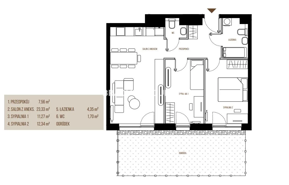 3 pokoje, mieszkanie 60,55 m², piętro 1, oferta nr , BS2-MS-305570-13, Kraków, Łagiewniki-Borek Fałęcki, Łagiewniki, Wadowicka