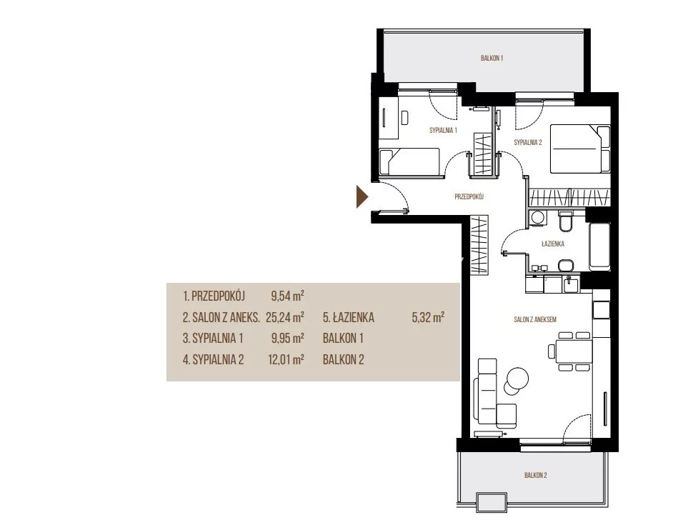 3 pokoje, mieszkanie 62,06 m², piętro 3, oferta nr , BS2-MS-305600-13, Kraków, Łagiewniki-Borek Fałęcki, Łagiewniki, Wadowicka