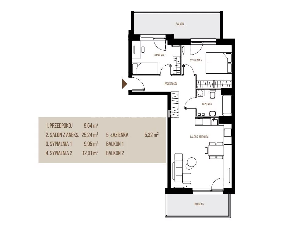 3 pokoje, mieszkanie 62,06 m², piętro 6, oferta nr , BS2-MS-305612-13, Kraków, Łagiewniki-Borek Fałęcki, Łagiewniki, Wadowicka