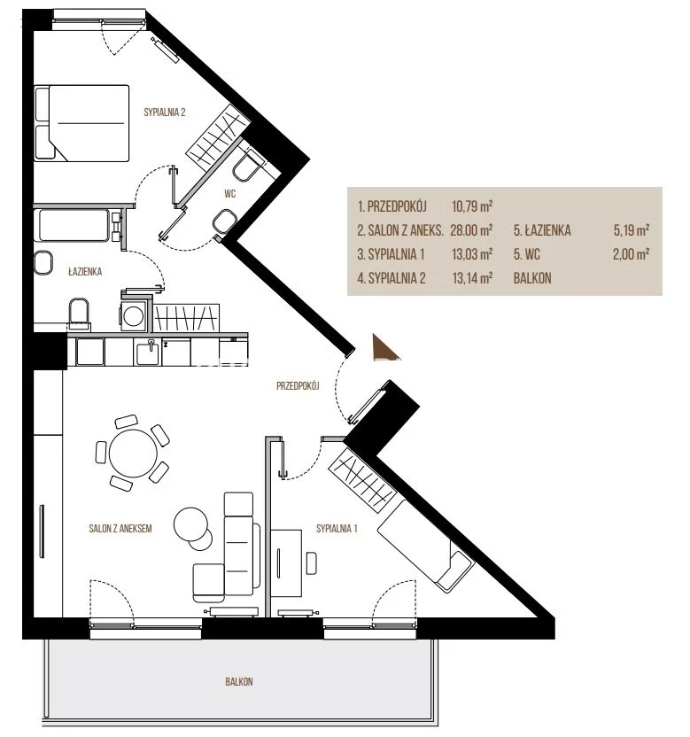 3 pokoje, mieszkanie 72,15 m², piętro 1, oferta nr , BS2-MS-305365-13, Kraków, Łagiewniki-Borek Fałęcki, Łagiewniki, Wadowicka