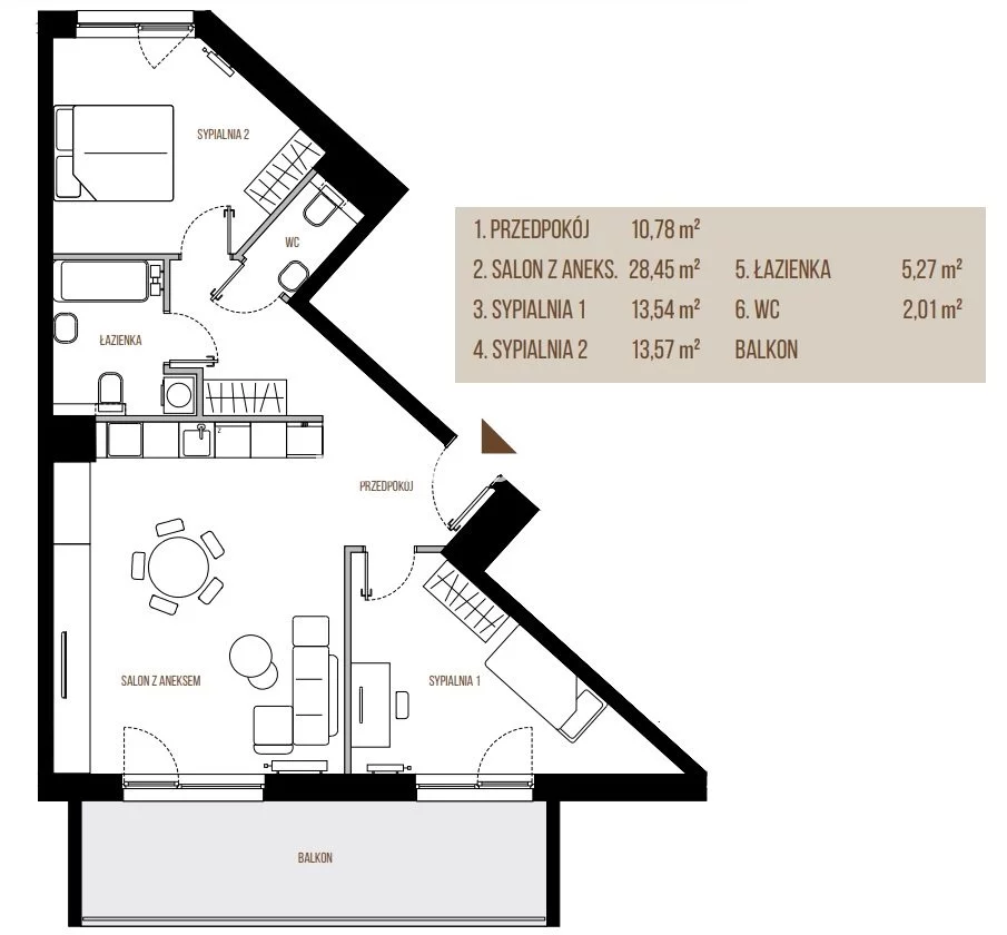 3 pokoje, mieszkanie 73,62 m², piętro 5, oferta nr , BS2-MS-305385-13, Kraków, Łagiewniki-Borek Fałęcki, Łagiewniki, Wadowicka