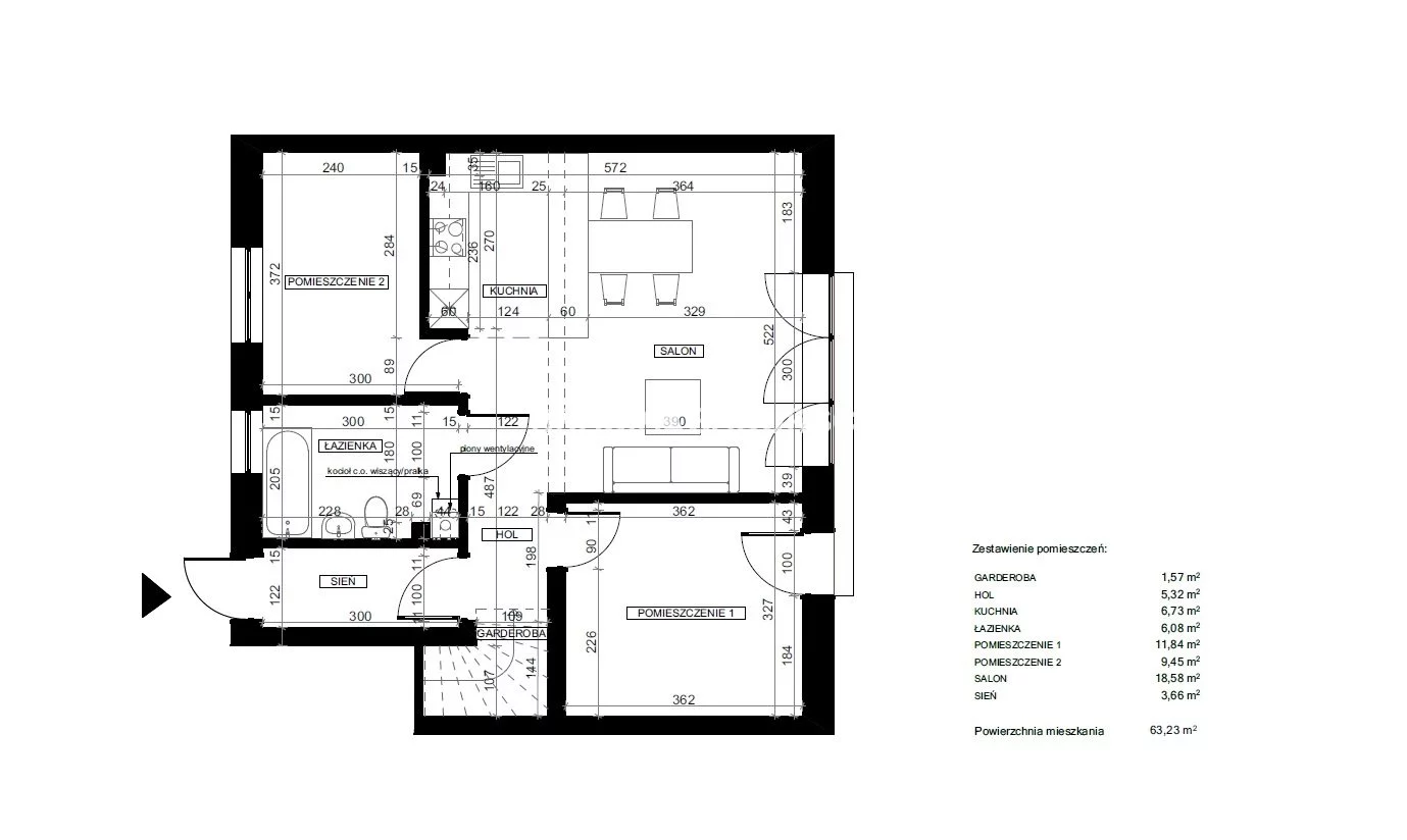 3 pokoje, mieszkanie 63,18 m², parter, oferta nr , BS2-MS-311479, Wieliczka
