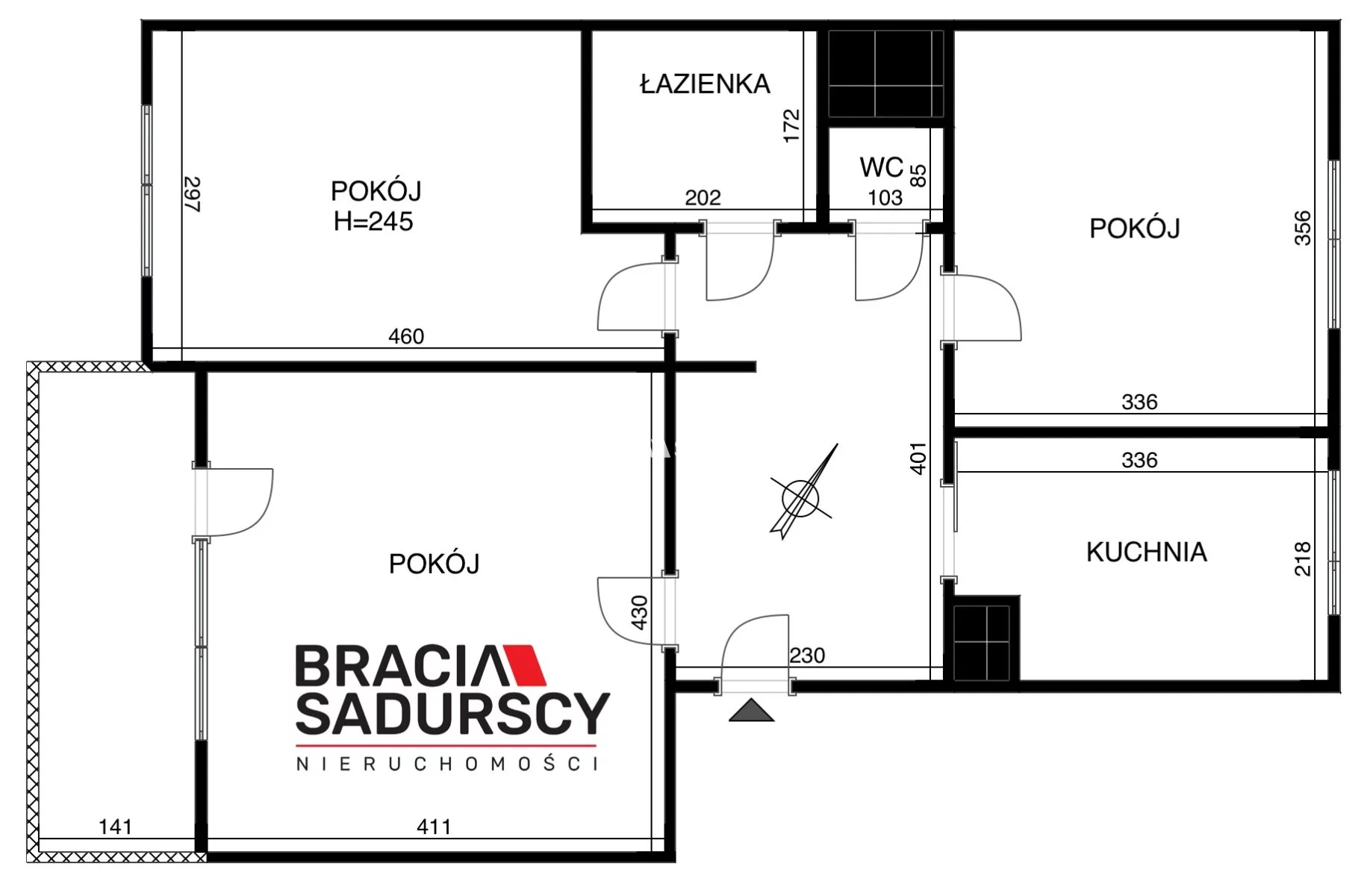 3 pokoje, mieszkanie 64,00 m², piętro 2, oferta nr , BS1-MS-308895-5, Kraków, Prądnik Biały, Zawodzie