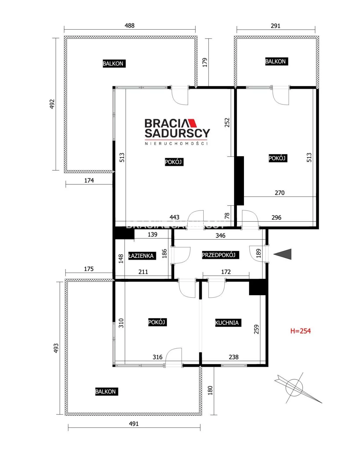 3 pokoje, mieszkanie 65,77 m², piętro 1, oferta nr , BS1-MS-312307, Kraków, Prądnik Biały, Bronowice Wielkie, Złota Podkowa