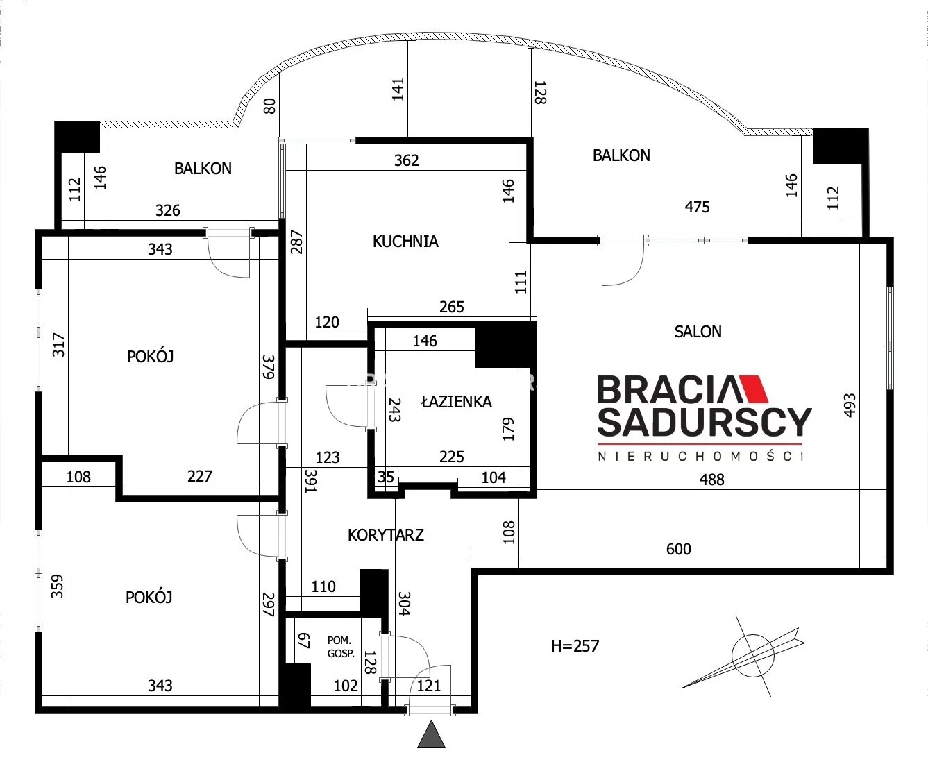 3 pokoje, mieszkanie 73,35 m², piętro 3, oferta nr , BS3-MW-312250-1, Kraków, Mistrzejowice, os. Oświecenia