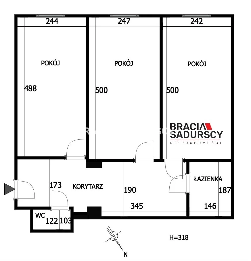 3 pokoje, mieszkanie 55,00 m², piętro 1, oferta nr , BS3-MW-308357-1, Kraków, Stare Miasto, Stare Miasto, Wojciecha Bogusławskiego