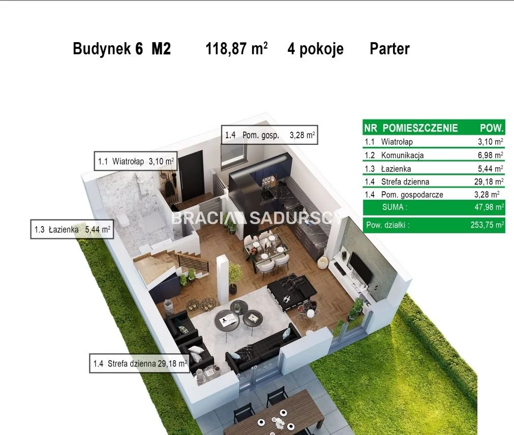 4 pokoje, mieszkanie 118,87 m², parter, oferta nr , BS2-MS-304247-5, Zabierzów, Aleja Jurajska