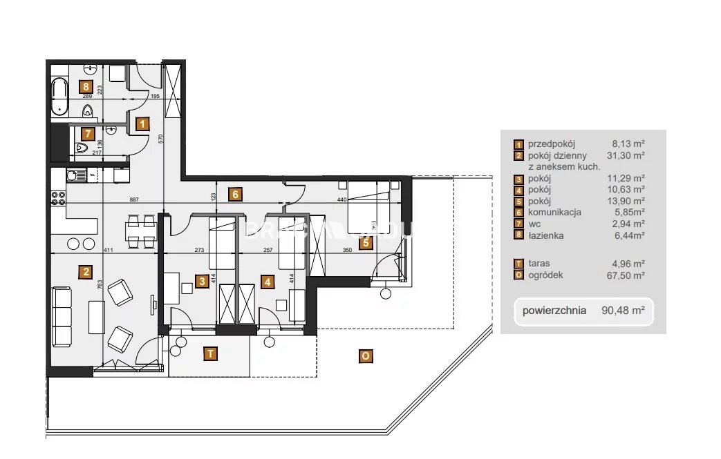 4 pokoje, mieszkanie 90,48 m², parter, oferta nr , BS2-MS-307193-6, Kraków, Dębniki, Babińskiego