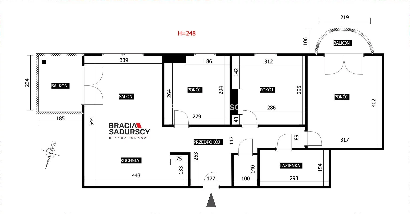 4 pokoje, mieszkanie 65,29 m², piętro 1, oferta nr , BS1-MS-311830-1, Kraków, Swoszowice, Kliny, Borkowska