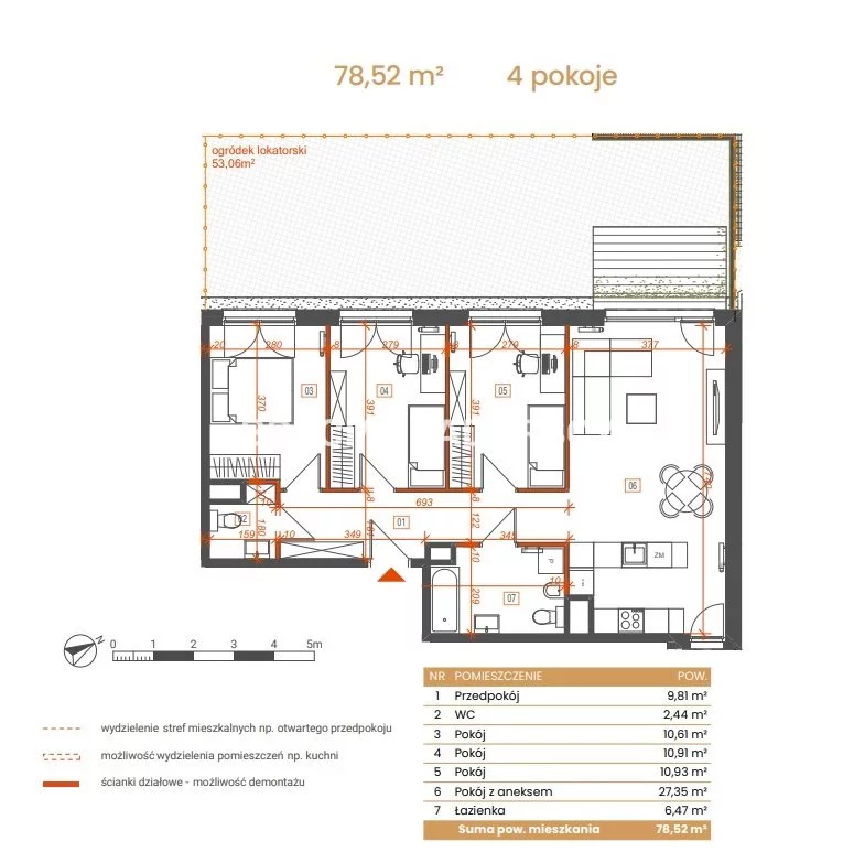 4 pokoje, mieszkanie 78,52 m², parter, oferta nr , BS2-MS-309180-6, Katowice, Ceglana