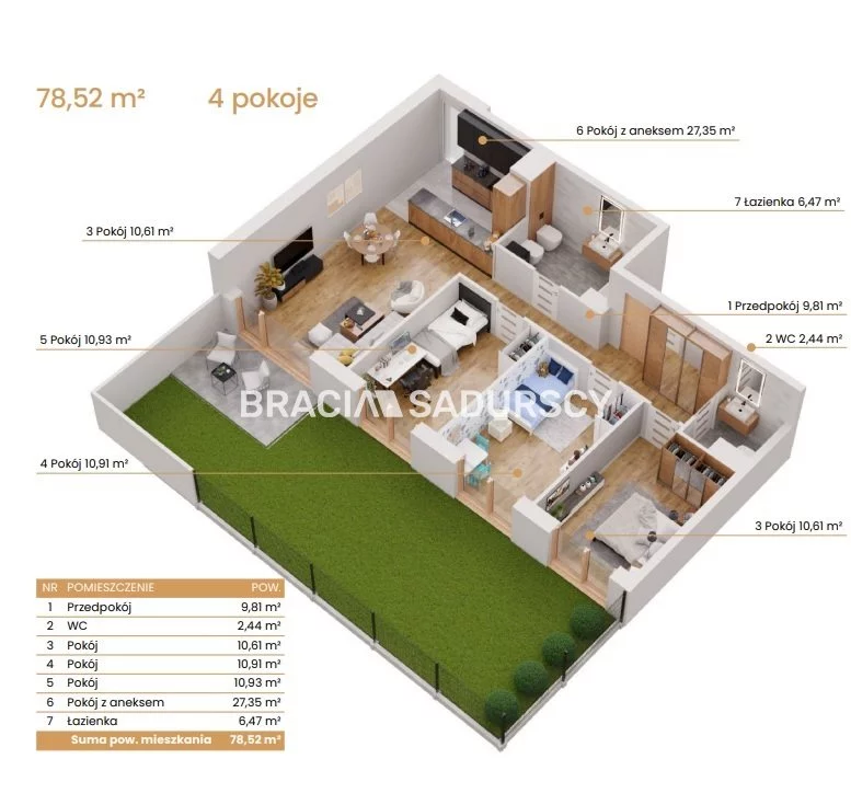 4 pokoje, mieszkanie 78,52 m², parter, oferta nr , BS2-MS-309180-6, Katowice, Ceglana