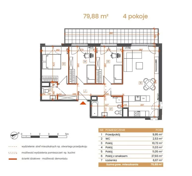 4 pokoje, mieszkanie 79,88 m², piętro 1, oferta nr , BS2-MS-309181-6, Katowice, Ceglana