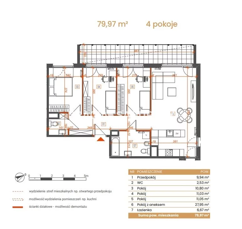 4 pokoje, mieszkanie 79,97 m², piętro 2, oferta nr , BS2-MS-309183-6, Katowice, Ceglana