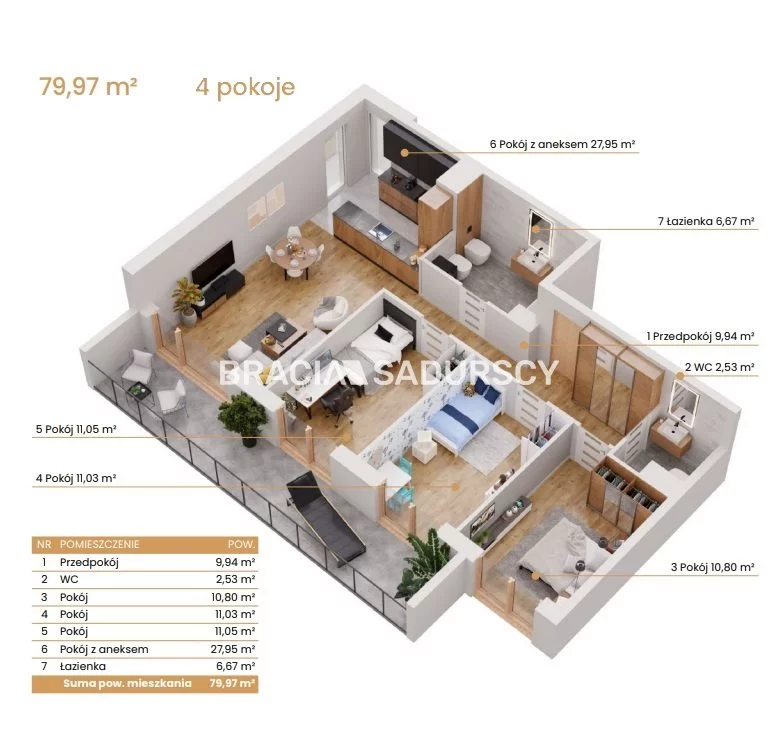 4 pokoje, mieszkanie 79,97 m², piętro 2, oferta nr , BS2-MS-309183-6, Katowice, Ceglana