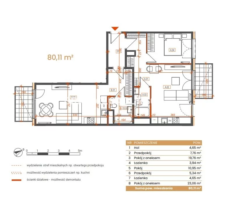 4 pokoje, mieszkanie 80,11 m², piętro 1, oferta nr , BS2-MS-309184-6, Katowice, Ceglana