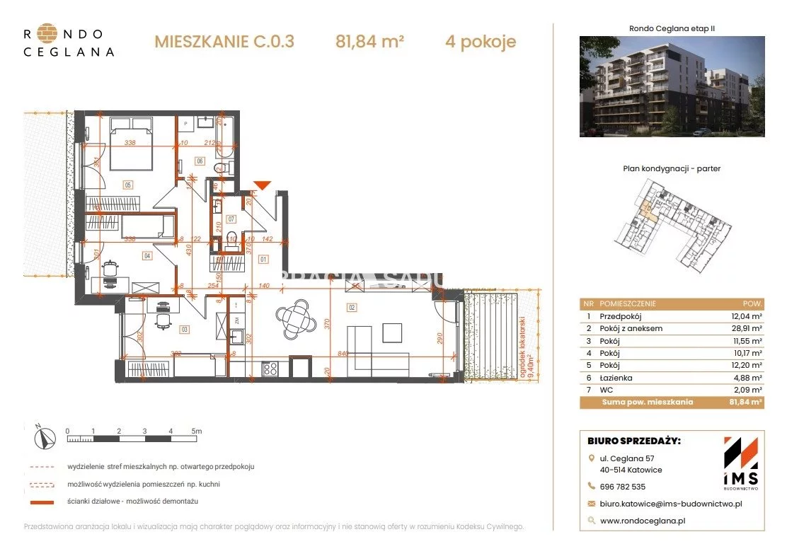 4 pokoje, mieszkanie 81,84 m², parter, oferta nr , BS2-MS-309189-6, Katowice, Ceglana